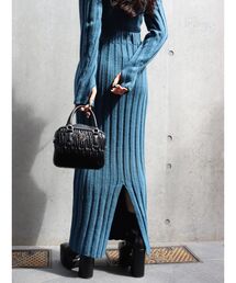 ロングタイトニットスカート【セットアップ着用可能】