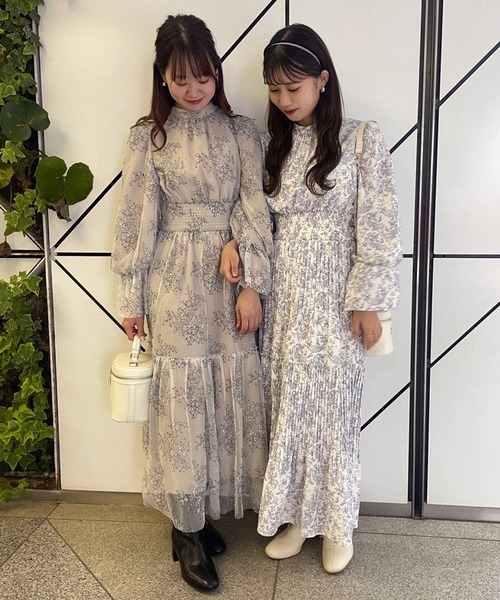 one after another NICE CLAUP(ワンアフターアナザーナイスクラップ)の「ウエストリボンワンピース(ドレス・レディース・パープル系その他/ピンク系その他/アニマル/ブルーグレー・FREE)」の9枚目の写真