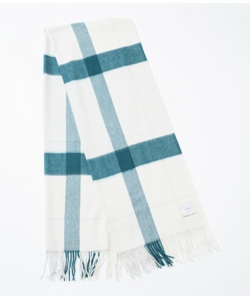 elegancese（エレガンセーゼ）の「【elegancese】check wave British Garden ピュアカシミヤ100%チェックマフラー pure cashmere EL03 エレガンセーゼ カシミア（マフラー・レディース・ホワイト/ブラック/ブラウン/グレー/レッド/ブルー/グリーン・FREE）」の2枚目の写真