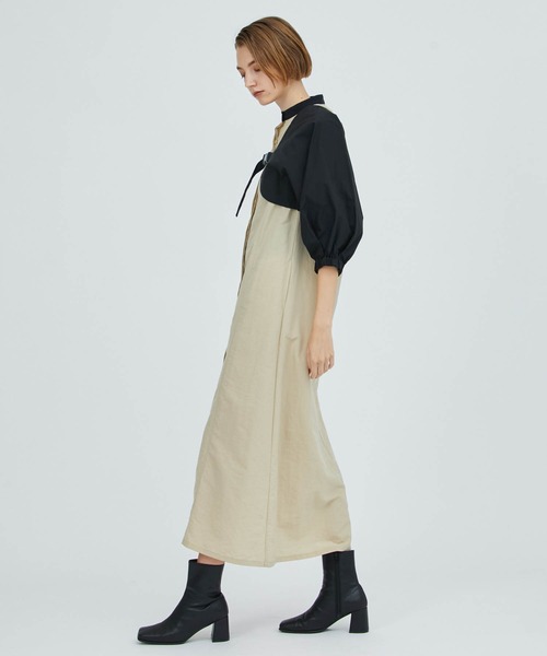CITY TOKYO(シティトウキョウ)の「ボレロレイヤードシャツワンピース(ワンピース・レディース・ベージュ/カーキ/ダークグレー・1/2)」の16枚目の写真
