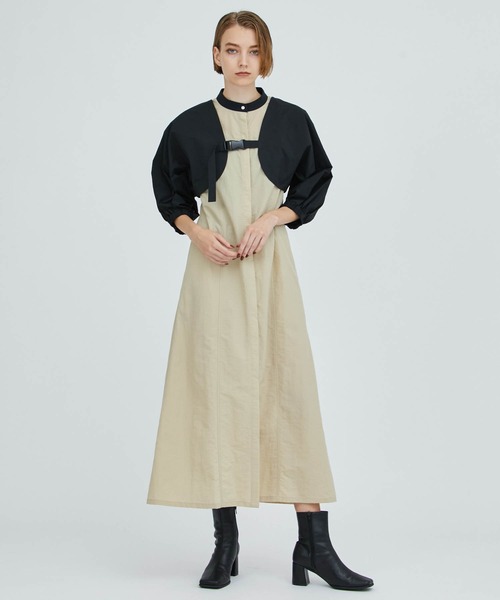 CITY TOKYO(シティトウキョウ)の「ボレロレイヤードシャツワンピース(ワンピース・レディース・ベージュ/カーキ/ダークグレー・1/2)」の9枚目の写真