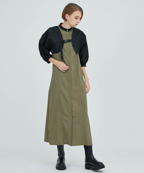 CITY TOKYO(シティトウキョウ)の「ボレロレイヤードシャツワンピース(ワンピース・レディース・ベージュ/カーキ/ダークグレー・1/2)」の10枚目の写真