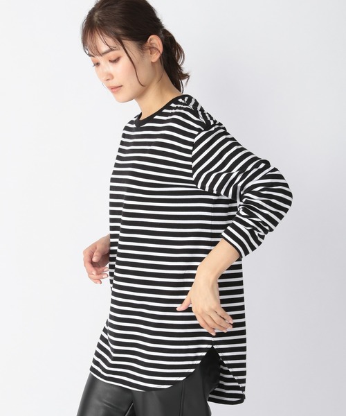 BARNYARDSTORM（バンヤードストーム）の「BARNYARDSTORM / 【WEB限定サイズL】プレーンロンT（Tシャツ/カットソー・レディース・ホワイト/ホワイト系その他5/ブラック×ホワイト・0/1/2）」の19枚目の写真