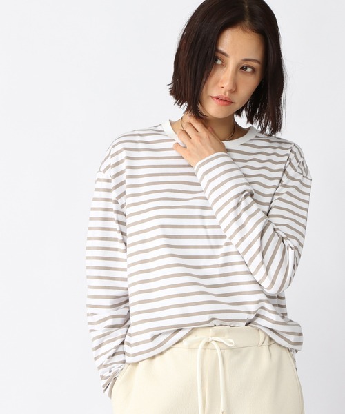 BARNYARDSTORM（バンヤードストーム）の「BARNYARDSTORM / 【WEB限定サイズL】プレーンロンT（Tシャツ/カットソー・レディース・ホワイト/ホワイト系その他5/ブラック×ホワイト・0/1/2）」の22枚目の写真