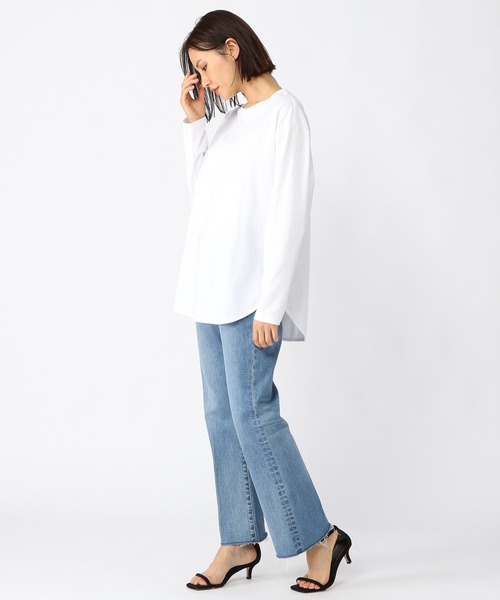 BARNYARDSTORM（バンヤードストーム）の「BARNYARDSTORM / 【WEB限定サイズL】プレーンロンT（Tシャツ/カットソー・レディース・ホワイト/ホワイト系その他5/ブラック×ホワイト・0/1/2）」の8枚目の写真