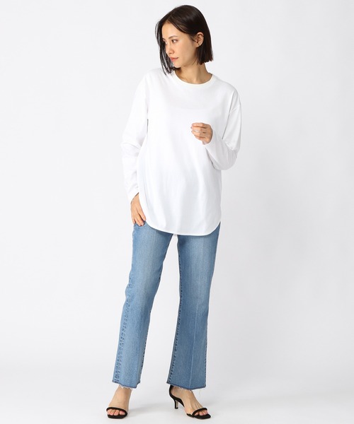 BARNYARDSTORM（バンヤードストーム）の「BARNYARDSTORM / 【WEB限定サイズL】プレーンロンT（Tシャツ/カットソー・レディース・ホワイト/ホワイト系その他5/ブラック×ホワイト・0/1/2）」の9枚目の写真