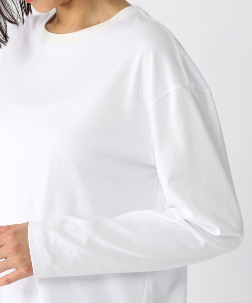 BARNYARDSTORM（バンヤードストーム）の「BARNYARDSTORM / 【WEB限定サイズL】プレーンロンT（Tシャツ/カットソー・レディース・ホワイト/ホワイト系その他5/ブラック×ホワイト・0/1/2）」の7枚目の写真