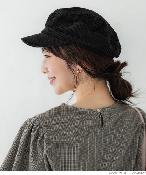 coca（coca）（コカ）の「綿コーデュロイ・キャスケット（キャスケット・レディース・ブラック・ONE SIZE）」の7枚目の写真