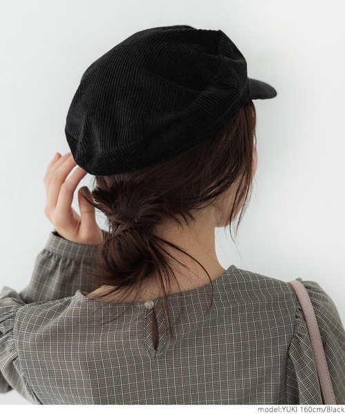 coca（coca）（コカ）の「綿コーデュロイ・キャスケット（キャスケット・レディース・ブラック・ONE SIZE）」の6枚目の写真