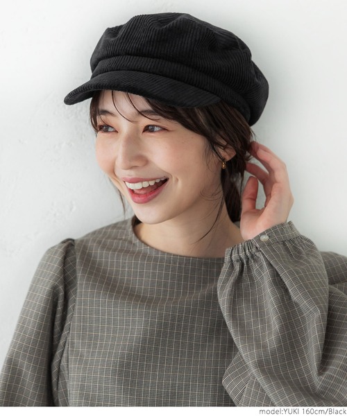 coca（coca）（コカ）の「綿コーデュロイ・キャスケット（キャスケット・レディース・ブラック・ONE SIZE）」の4枚目の写真
