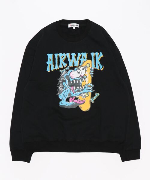 AIRWALK(エアウォーク)の「【AIRWALK.】エアウォーク クルートレーナー ラバープリント付き AWM23301(スウェット・メンズ・ダークグリーン/ブラック/ホワイト/レッド・MEDIUM/LARGE/X-LARGE)」の7枚目の写真
