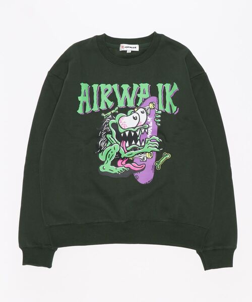 AIRWALK(エアウォーク)の「【AIRWALK.】エアウォーク クルートレーナー ラバープリント付き AWM23301(スウェット・メンズ・ダークグリーン/ブラック/ホワイト/レッド・MEDIUM/LARGE/X-LARGE)」の8枚目の写真