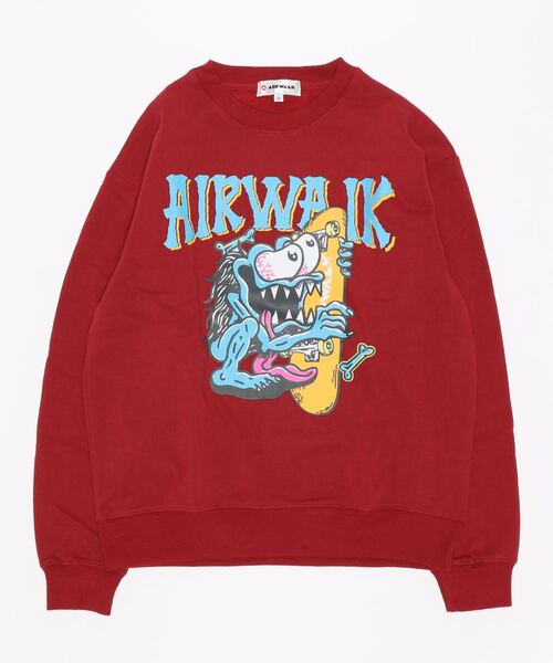 AIRWALK(エアウォーク)の「【AIRWALK.】エアウォーク クルートレーナー ラバープリント付き AWM23301(スウェット・メンズ・ダークグリーン/ブラック/ホワイト/レッド・MEDIUM/LARGE/X-LARGE)」の9枚目の写真
