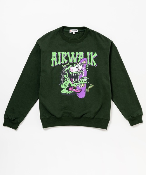 AIRWALK(エアウォーク)の「【AIRWALK.】エアウォーク クルートレーナー ラバープリント付き AWM23301(スウェット・メンズ・ダークグリーン/ブラック/ホワイト/レッド・MEDIUM/LARGE/X-LARGE)」の12枚目の写真