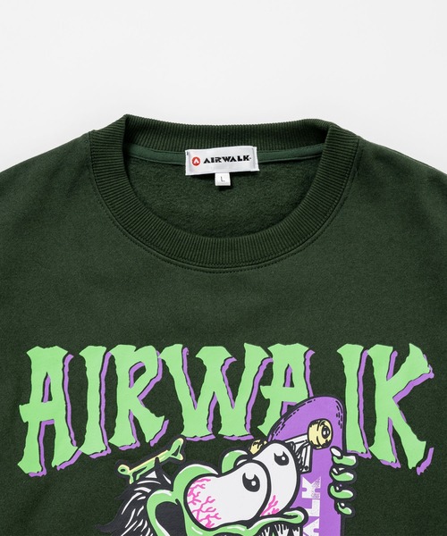 AIRWALK(エアウォーク)の「【AIRWALK.】エアウォーク クルートレーナー ラバープリント付き AWM23301(スウェット・メンズ・ダークグリーン/ブラック/ホワイト/レッド・MEDIUM/LARGE/X-LARGE)」の15枚目の写真