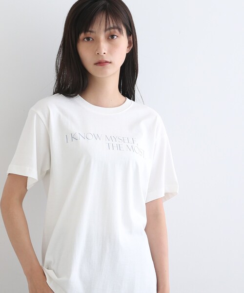 INDIVI(インディヴィ)の「【LIFE】オーガニック メッセージロゴTシャツ(Tシャツ/カットソー・レディース・ホワイト・13/38)」の1枚目の写真