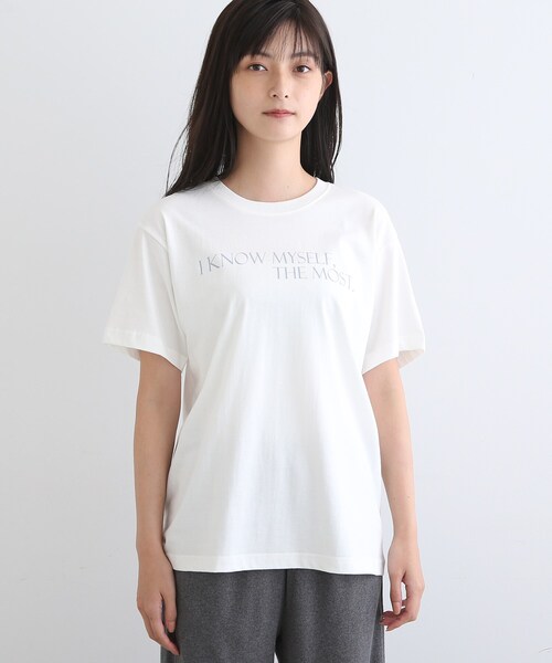 INDIVI(インディヴィ)の「【LIFE】オーガニック メッセージロゴTシャツ(Tシャツ/カットソー・レディース・ホワイト・13/38)」の3枚目の写真