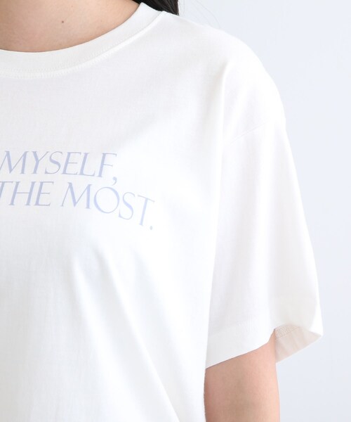 INDIVI(インディヴィ)の「【LIFE】オーガニック メッセージロゴTシャツ(Tシャツ/カットソー・レディース・ホワイト・13/38)」の7枚目の写真