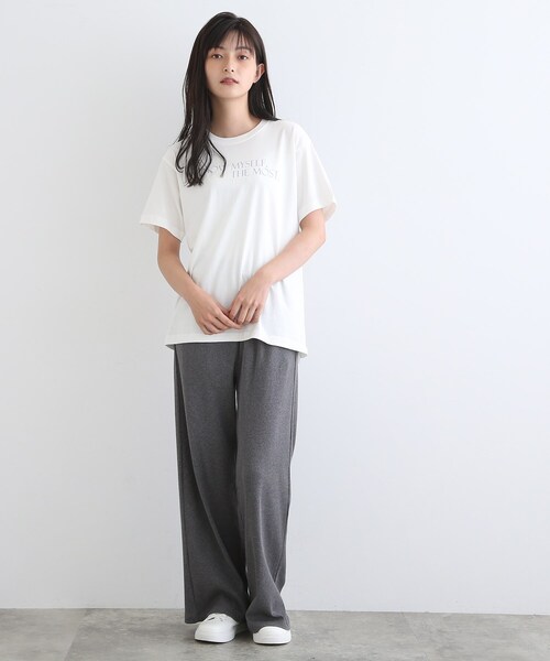 INDIVI(インディヴィ)の「【LIFE】オーガニック メッセージロゴTシャツ(Tシャツ/カットソー・レディース・ホワイト・13/38)」の13枚目の写真