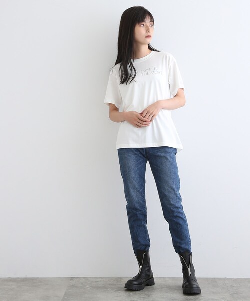 INDIVI(インディヴィ)の「【LIFE】オーガニック メッセージロゴTシャツ(Tシャツ/カットソー・レディース・ホワイト・13/38)」の17枚目の写真