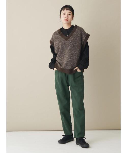 CRAFT STANDARD BOUTIQUE（クラフトスタンダードブティック）の「メランジVネックベスト（ベスト・レディース・ベージュ/ブラウン・FREE）」の22枚目の写真