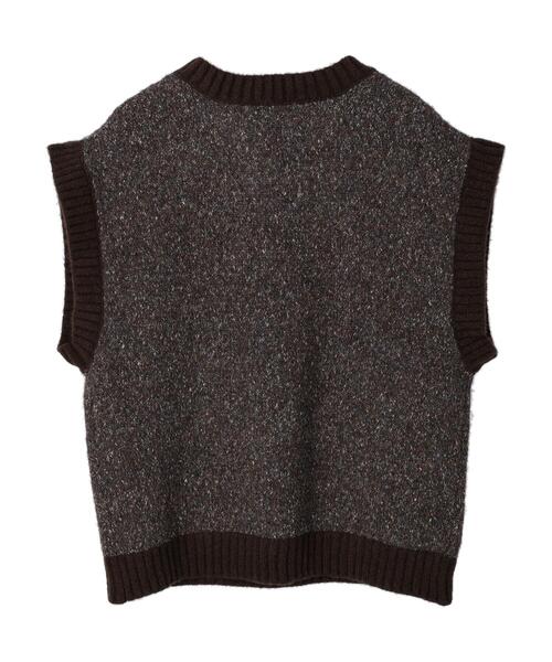 CRAFT STANDARD BOUTIQUE（クラフトスタンダードブティック）の「メランジVネックベスト（ベスト・レディース・ベージュ/ブラウン・FREE）」の8枚目の写真