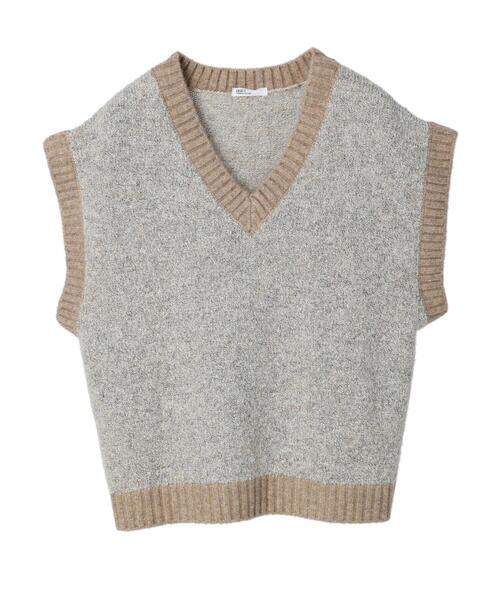 CRAFT STANDARD BOUTIQUE（クラフトスタンダードブティック）の「メランジVネックベスト（ベスト・レディース・ベージュ/ブラウン・FREE）」の15枚目の写真