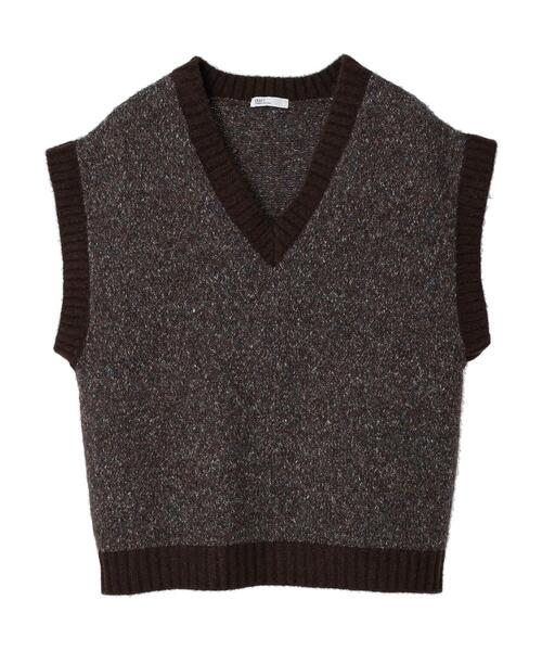 CRAFT STANDARD BOUTIQUE（クラフトスタンダードブティック）の「メランジVネックベスト（ベスト・レディース・ベージュ/ブラウン・FREE）」の16枚目の写真