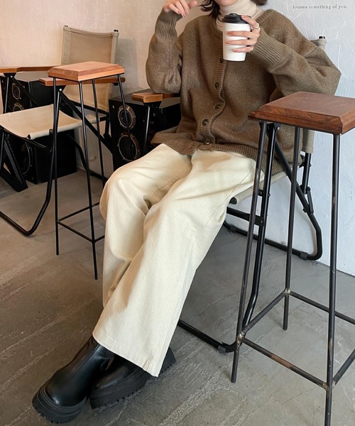 Chillfar（チルファー）の「もっちり2WAYプルオーバー＆カーディガンニット（ニット/セーター・レディース・ベージュ/オレンジ/ブルー/モカ・FREE）」の17枚目の写真