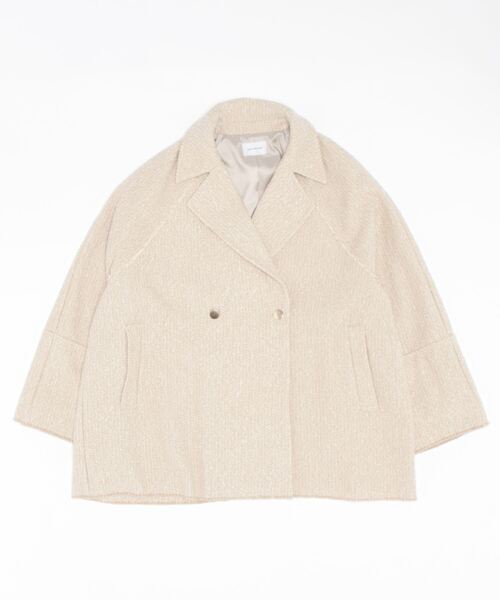 Doux archives（ドゥアルシーヴ）の「ツイードミドルテーラーコート（チェスターコート・レディース・ブラック/ベージュ・FREE）」の20枚目の写真