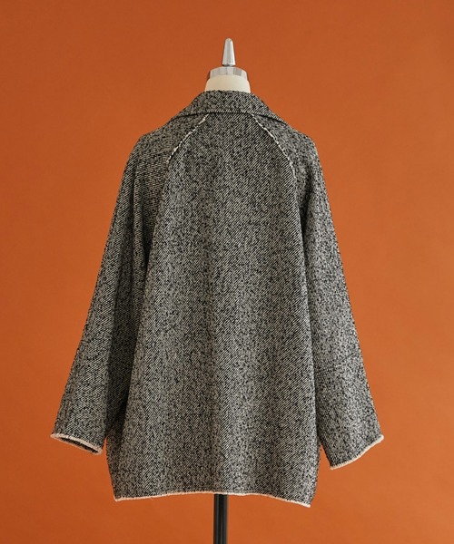 Doux archives（ドゥアルシーヴ）の「ツイードミドルテーラーコート（チェスターコート・レディース・ブラック/ベージュ・FREE）」の19枚目の写真