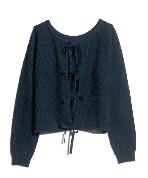 LAYMEE(レイミー)の「Lautrec knit / ローレックニット(カーディガン/ボレロ・レディース・モカ/ホワイト/ブラック・FREE)」の11枚目の写真