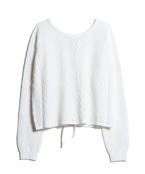 LAYMEE(レイミー)の「Lautrec knit / ローレックニット(カーディガン/ボレロ・レディース・モカ/ホワイト/ブラック・FREE)」の4枚目の写真