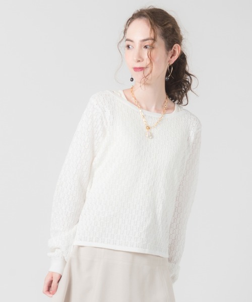 LAYMEE(レイミー)の「Lautrec knit / ローレックニット(カーディガン/ボレロ・レディース・モカ/ホワイト/ブラック・FREE)」の14枚目の写真