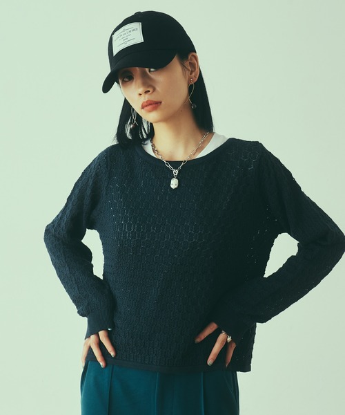 LAYMEE(レイミー)の「Lautrec knit / ローレックニット(カーディガン/ボレロ・レディース・モカ/ホワイト/ブラック・FREE)」の6枚目の写真