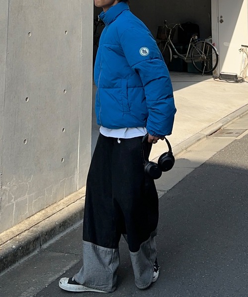 セール】【Snap club】 ビッグシルエットカラー中綿ジャケット（ダウン