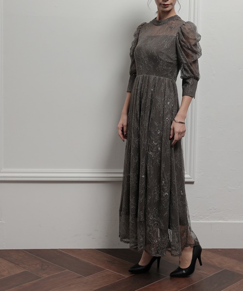 epic day(エピックデイ)の「epic day 2wayレースロングドレス(ドレス・レディース・ダークグレー/モカ/ダークカーキ/ブルーグレー・M/L)」の1枚目の写真