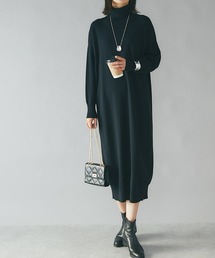 RIVE DROITE | Iラインシルエットが女性らしさを演出/スムースタッチタートルワンピース(ワンピース)