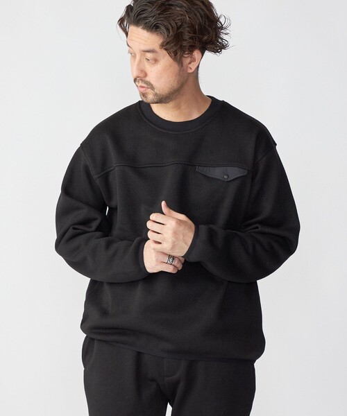 SHIPS（シップス）の「SHIPS: メランジ フリース クルーネック プルオーバー（スウェット・メンズ・グレー/ブラック・SMALL/MEDIUM/LARGE/X-LARGE）」の2枚目の写真