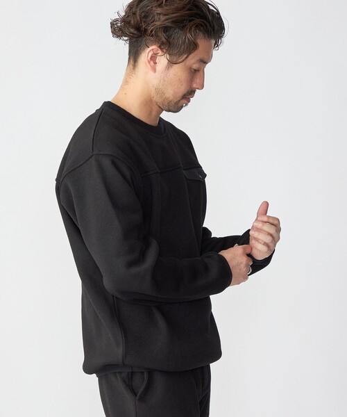 SHIPS（シップス）の「SHIPS: メランジ フリース クルーネック プルオーバー（スウェット・メンズ・グレー/ブラック・SMALL/MEDIUM/LARGE/X-LARGE）」の3枚目の写真