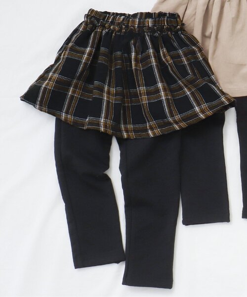 apres les cours(アプレレクール)の「【あったか素材】WEB限定 裏起毛スカッツ(スカート・キッズ・ダークブラウン/ベージュ/インディゴブルー/ブラック・80/110/130/100/120/90)」の2枚目の写真