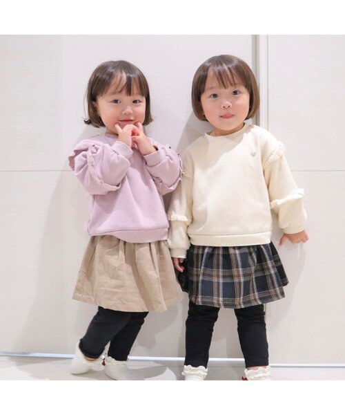 apres les cours(アプレレクール)の「【あったか素材】WEB限定 裏起毛スカッツ(スカート・キッズ・ダークブラウン/ベージュ/インディゴブルー/ブラック・80/110/130/100/120/90)」の5枚目の写真