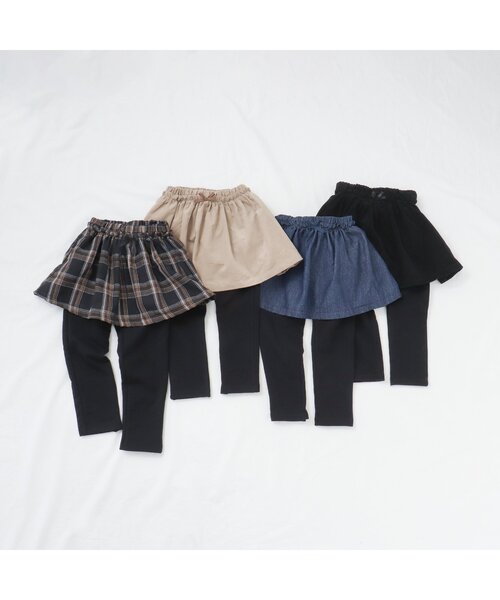apres les cours(アプレレクール)の「【あったか素材】WEB限定 裏起毛スカッツ(スカート・キッズ・ダークブラウン/ベージュ/インディゴブルー/ブラック・80/110/130/100/120/90)」の9枚目の写真
