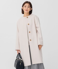 23区 ウールカシミヤビーバー ノーカラー コート ベージュ　36 セール】ウールカシミヤビーバー ノーカラー コート（ノーカラーコート