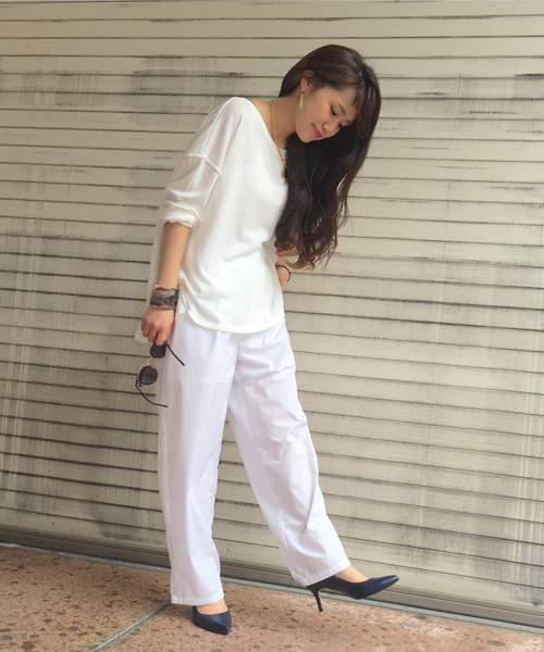 WHO'S WHO gallery（フーズフーギャラリー）の「テーパードワイドパンツ（その他パンツ・レディース・ネイビー/ホワイト/ホワイト系その他/グレー/その他18・FREE）」の7枚目の写真