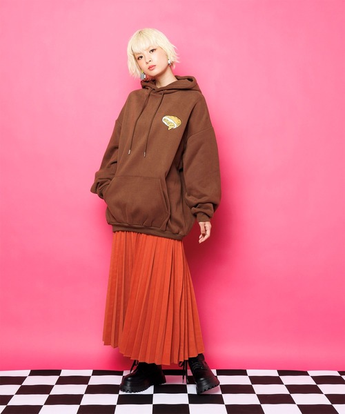 10月取置 PUNYUS フード刺繍裏起毛パーカー トウガラシ サイズ4