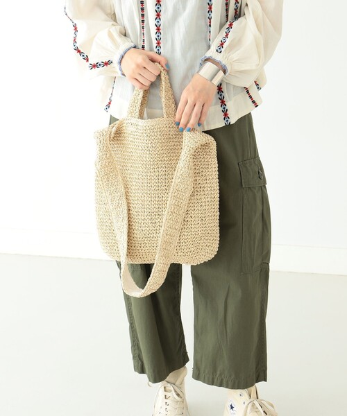 BEAMS BOY（ビームスボーイ）の「BEAMS BOY / ペーパー ショルダーバッグ 23SS（ショルダーバッグ・レディース・ブラウン/ナチュラル・ONE SIZE）」の6枚目の写真