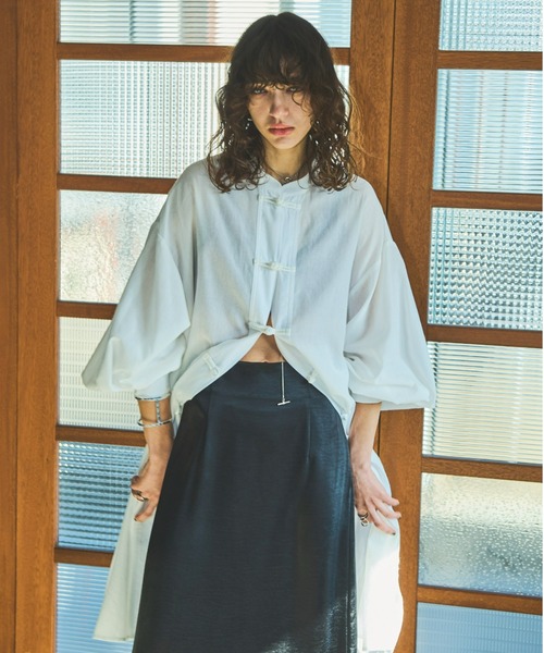 AIC.（エーアイシー）の「2WAYチャイナボタンロングシャツ/ワンピース（シャツワンピース・レディース・オフホワイト・FREE）」の5枚目の写真