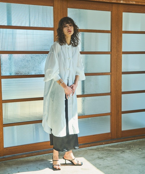 AIC.（エーアイシー）の「2WAYチャイナボタンロングシャツ/ワンピース（シャツワンピース・レディース・オフホワイト・FREE）」の9枚目の写真