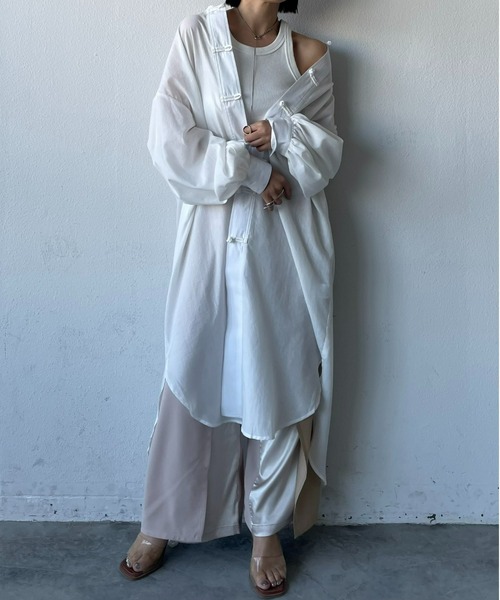 AIC.（エーアイシー）の「2WAYチャイナボタンロングシャツ/ワンピース（シャツワンピース・レディース・オフホワイト・FREE）」の20枚目の写真